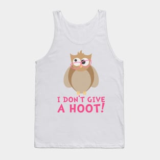 Funny Owl - I Don't Give a Hoot Tank Top